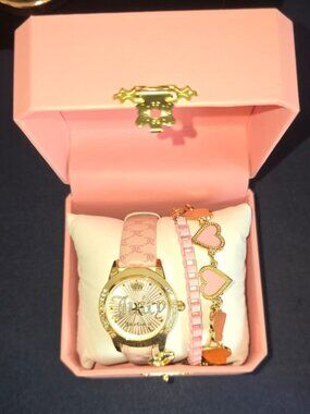 Juicy Couture Pink Watch Set w/ Bracelets Gift Box New 💕✨